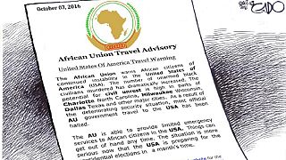 [Photo] AU dismisses cartoon warning of insecurity in the US