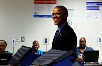 Barack Obama vota por anticipado en Chicago