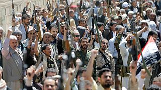 Yemenis protest after airstrikes kill over 140 at funeral