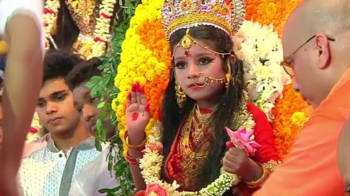 برپایی مراسم "کوماری پوجا" در بنگلادش
