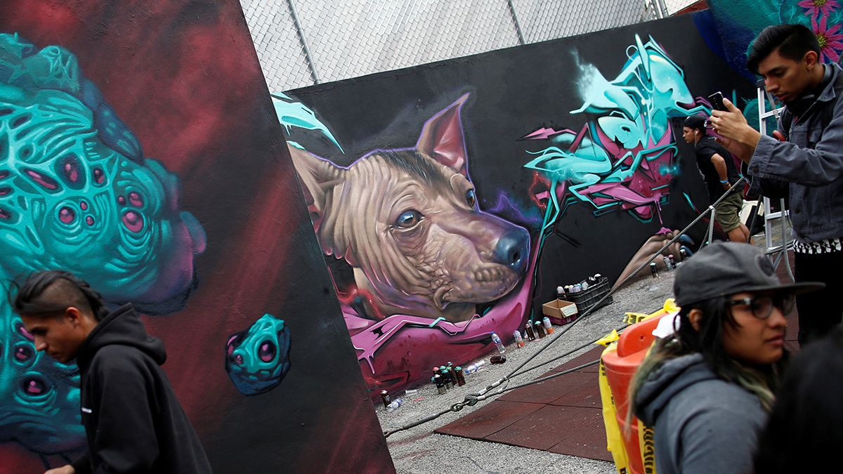 Meksiko City'de grafiti festivali
