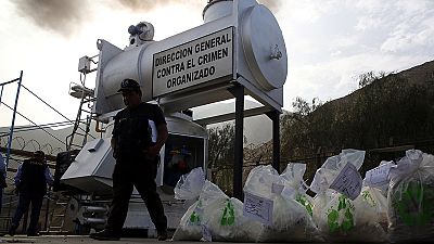 Confiscated drugs set alight in Peru