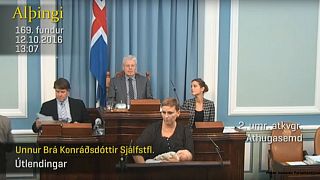 Icelandic MP breastfeeds baby daughter during parliamentary speech