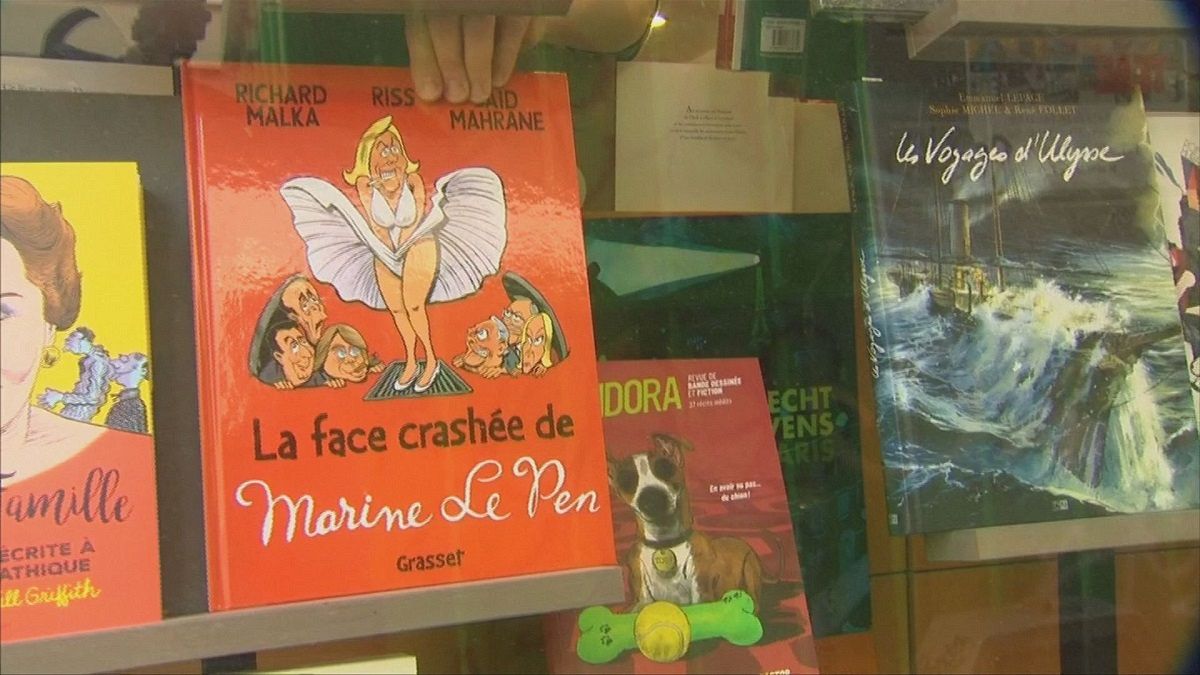 كتاب كاريكاتيري بعنوان" الوجه المحطم لمارين لوبان" حاليا بالأسواق العالمية