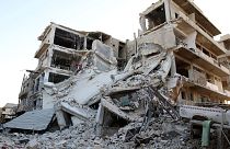 Footage shows extent of bomb damage in eastern Aleppo