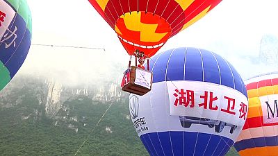 Çin'de sıcak hava balonu festivali