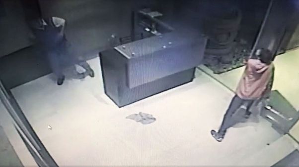 Watch: Argentine man narrowly avoids being crushed by glass ceiling Watch: Argentine man narrowly avoids being crushed by glass ceiling
