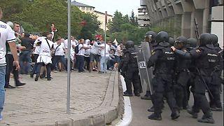 Legia Ultras clash with police in Madrid