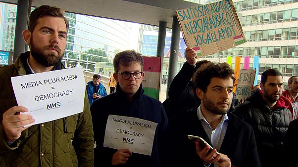 Un rassemblement pour la liberté de la presse en Hongrie Un rassemblement pour la liberté de la presse en Hongrie