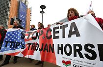Protesta en Bélgica por el desbloqueo belga del CETA