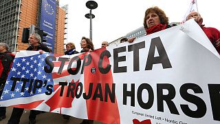 Protesta en Bélgica por el desbloqueo belga del CETA