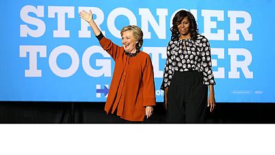 Michelle Obama joins Hillary Clinton on a first time campaign trail
