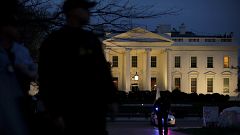 The Secret Service stand guard outside the White House on March 6, 2017.
