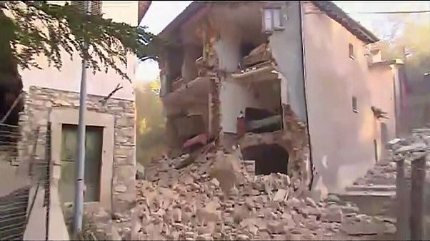 Norcia a legújabb földrengés után Norcia a legújabb földrengés után