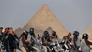Egypt motorcycle rally ends at pyramids