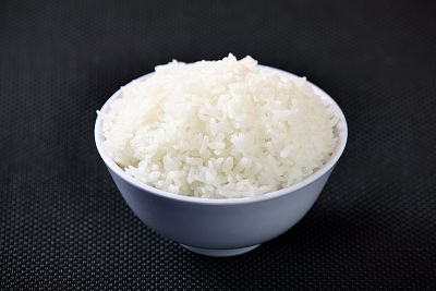 Steamed white rice is seen in a lot of Asian dishes.