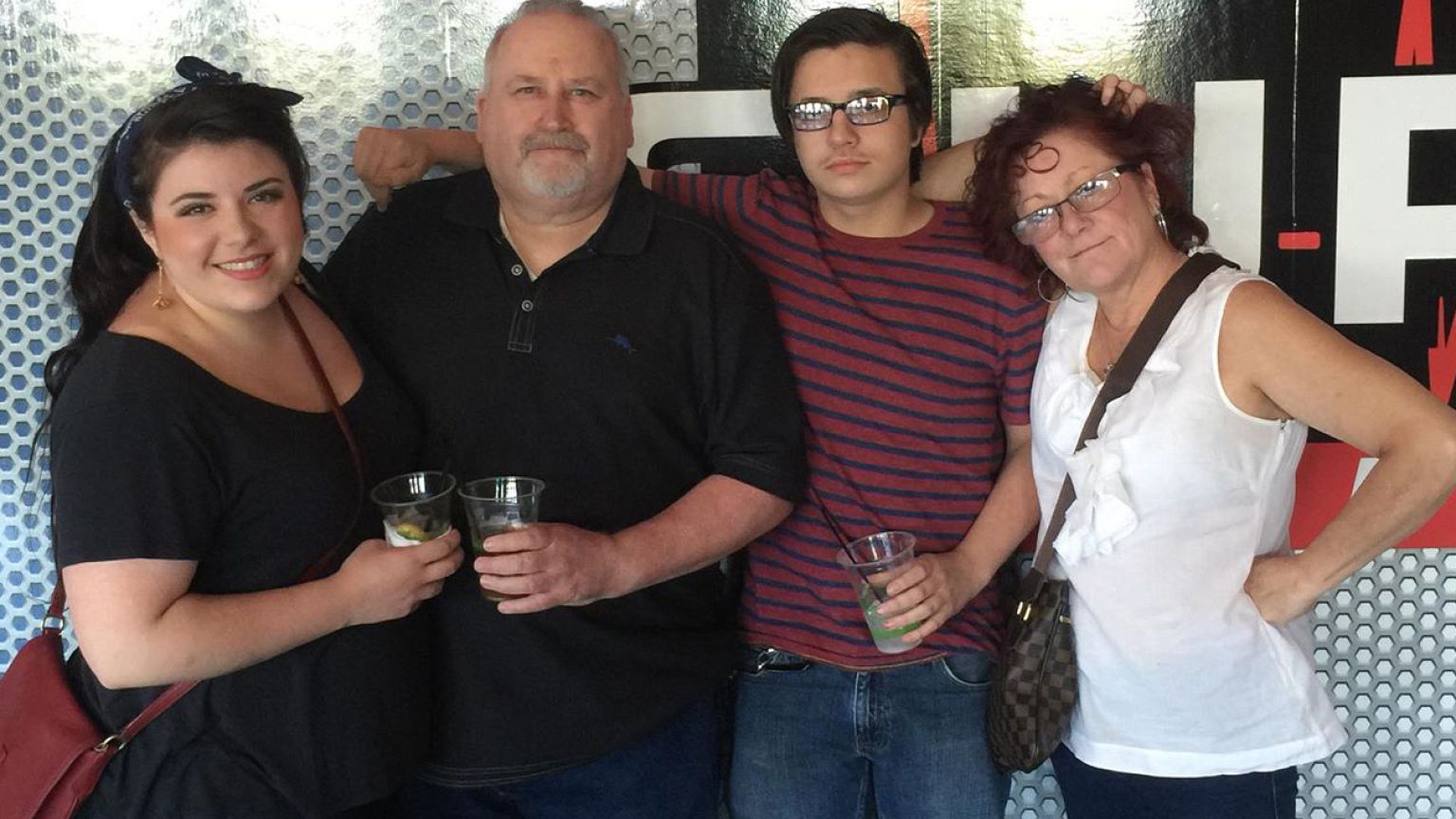 Image: Michele De Leeuw with her daughter, Myles; her son, Jake and her hus