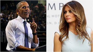 Barack Obama and Melania Trump speak out in support of their presidential candidates