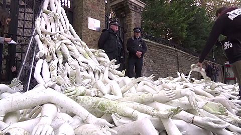 London: Protest gegen russische Militärintervention in Syrien