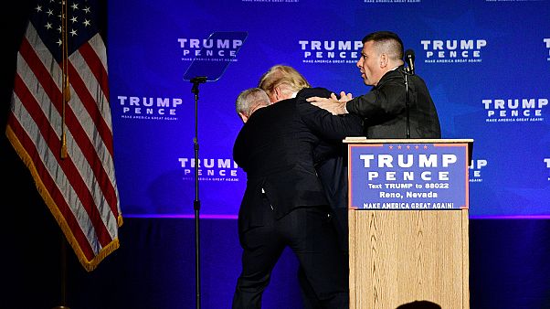 'Gun' shouted, but no weapon found: Donald Trump is rushed off stage in Reno 'Gun' shouted, but no weapon found: Donald Trump is rushed off stage in Reno