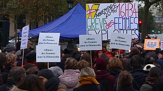 French feminists walk off the job to highlight gender pay gap