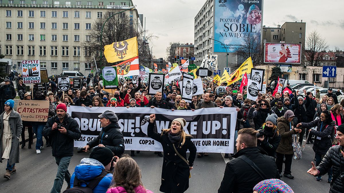 Image: Protesters March In Katowice Amid Climate Summit