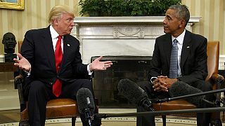 ترامپ و اوباما در اولین دیدار، اتحاد خود را به نمایش گذاشتند