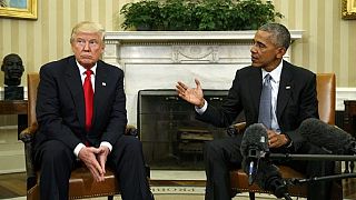 Obama, Trump meet at the white house to begin a transition of power