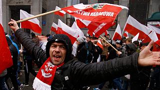Rival marches bring Warsaw to a halt