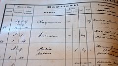 Brian McMahan was able to see his grandfather's baptism records in his home