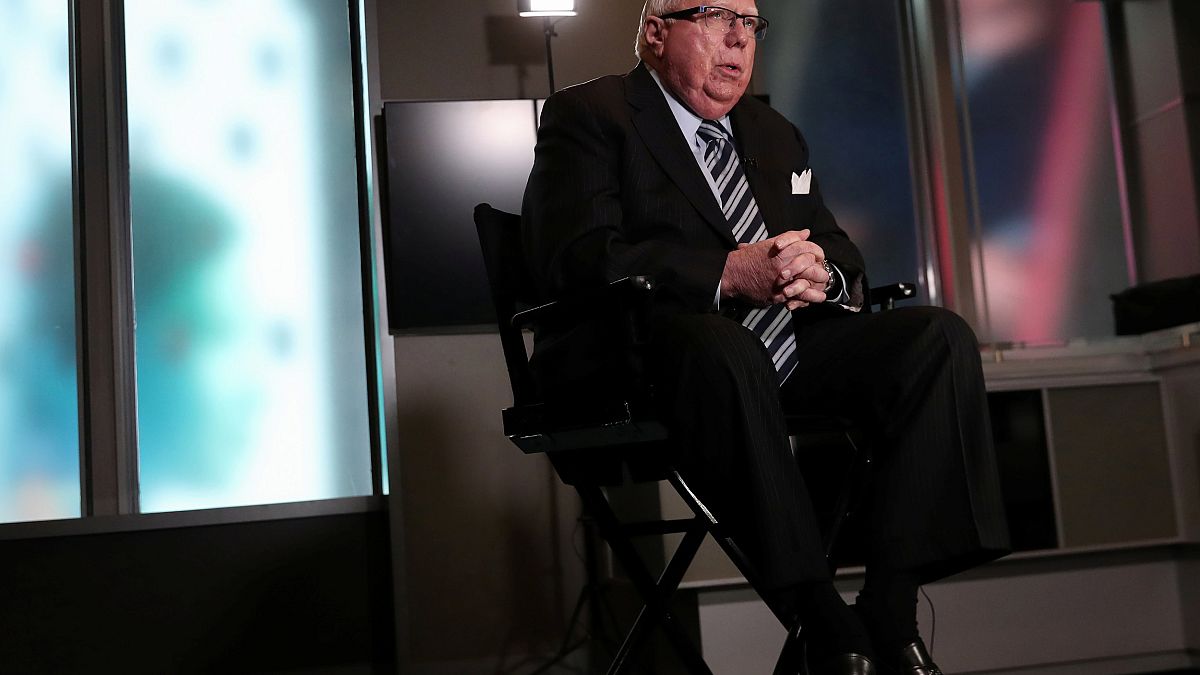 Jerome Corsi speaks during an interview in New York
