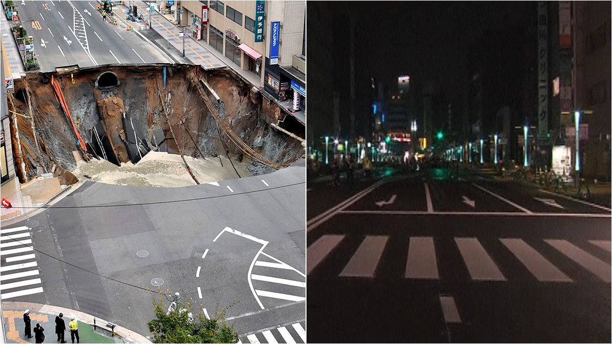 Maxi-cratere inghiotte un incrocio: il Giappone lo ripara in due giorni