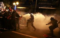 Greek protesters clash with police during Obama visit