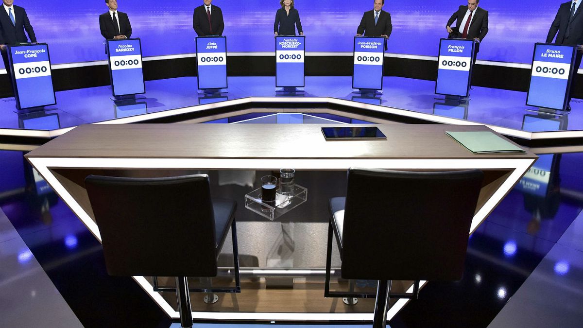 French conservative presidential candidates hold final TV debate