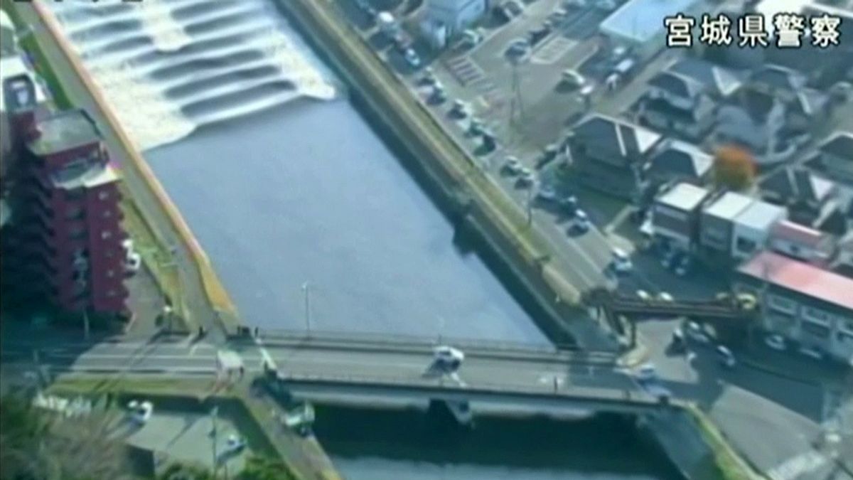 In Giappone lo tsunami increspa anche un fiume