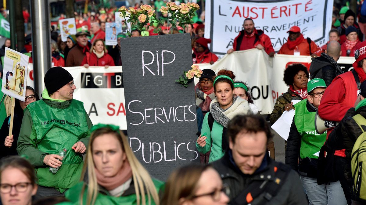Egészségügyi dolgozók tüntettek Brüsszelben