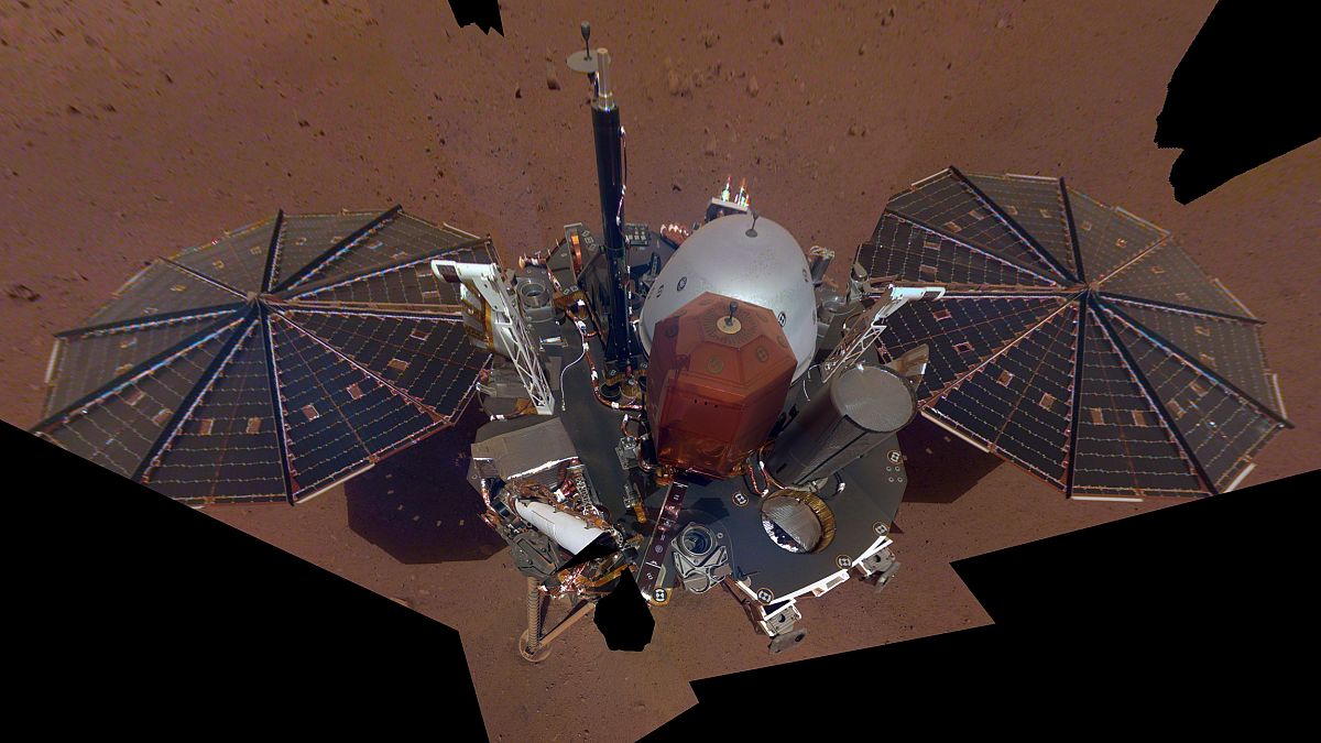 Image:NASA InSight's first selfie on Mars in a photo made available on Dec.
