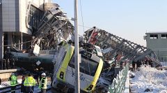 Image: The high-speed train derailed while traveling from Ankara to Turkey'