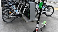 A Lime electric scooter-sharing service