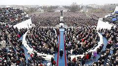 Image: Donald Trump arrives to be sworn in as the 45th President of the Uni