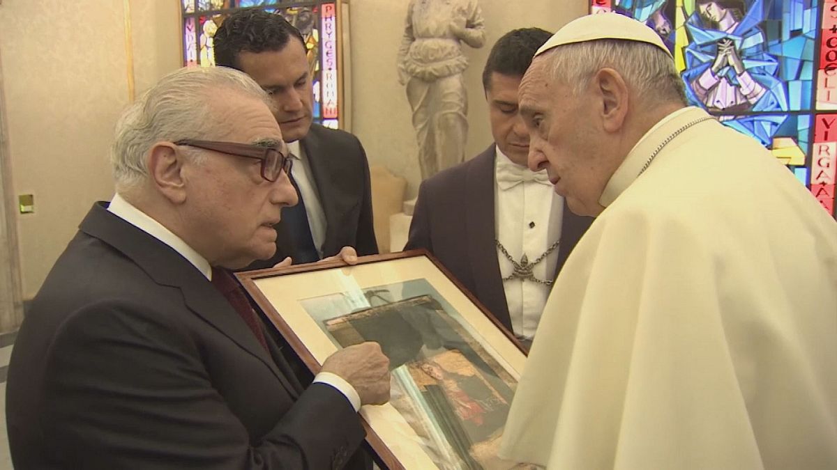 Martin Scorsese presenta al papa Francisco su nueva película, "Silencio"