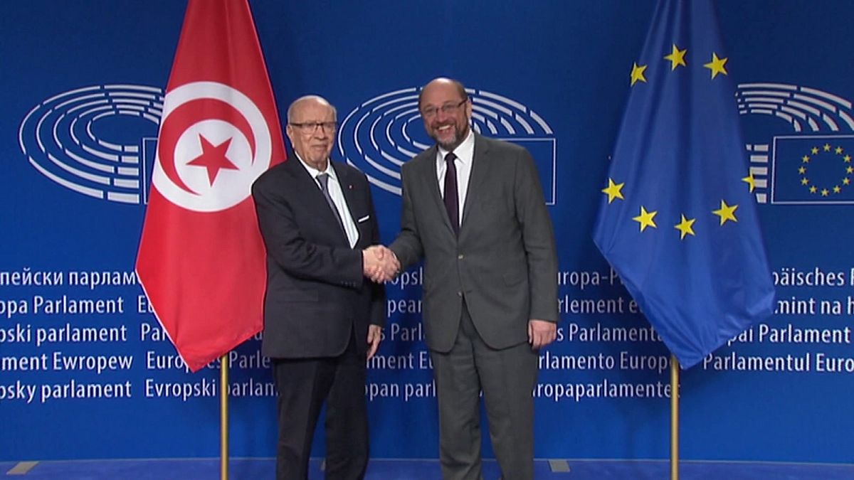 Tunisia's president seeks support in Brussels