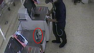 Mohiussunnath Chowdhury shopping for a knife sharpener in Sainsbury's on th