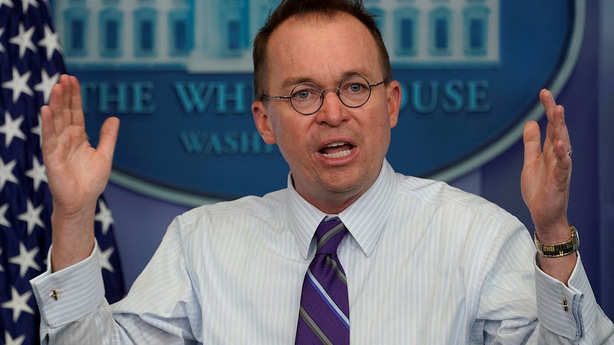 Image: White House budget director Mick Mulvaney  speaks during a news brie
