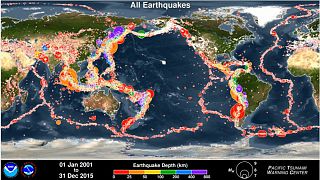 21. asrın ilk 15 yılının bütün depremleri tek animasyonda