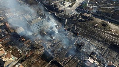 Inferno horror in Bulgaria as freight train derails