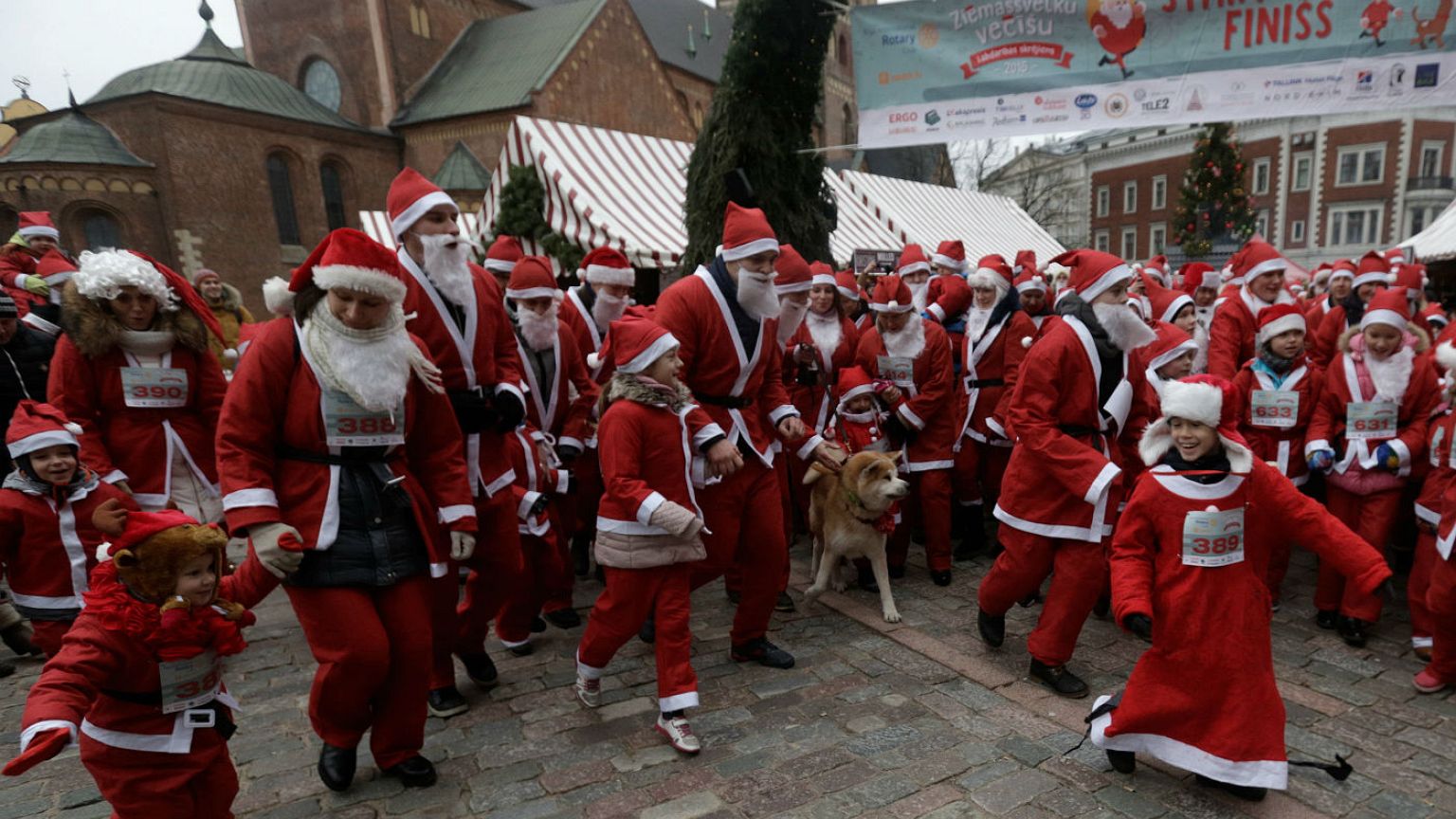 Santa run in Riga, Paris