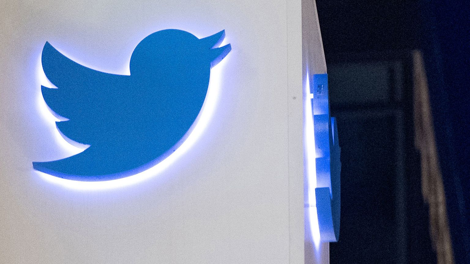 Image: The Twitter logo on the company's headquarters in San Francisco on N