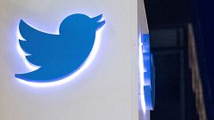Image: The Twitter logo on the company's headquarters in San Francisco on N