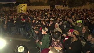 Manifestation contre le démantèlement d'une colonie juive en Cisjordanie